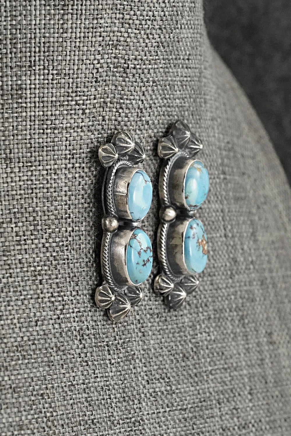 Turquoise & Sterling Silver Squash Blossom Set - Darrin Livingston