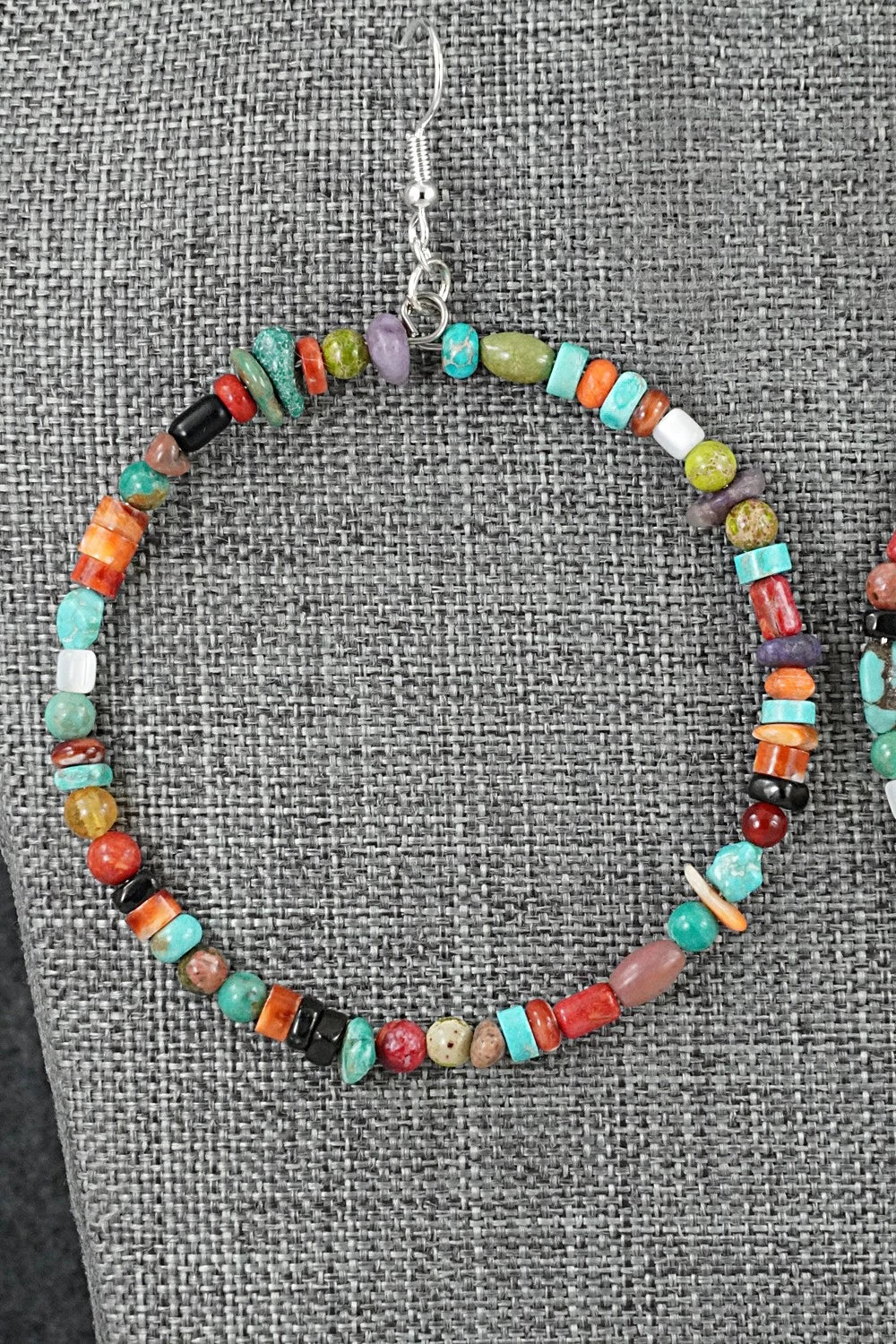 Multi-Stone & Sterling Silver Earrings - Helen Tsosie