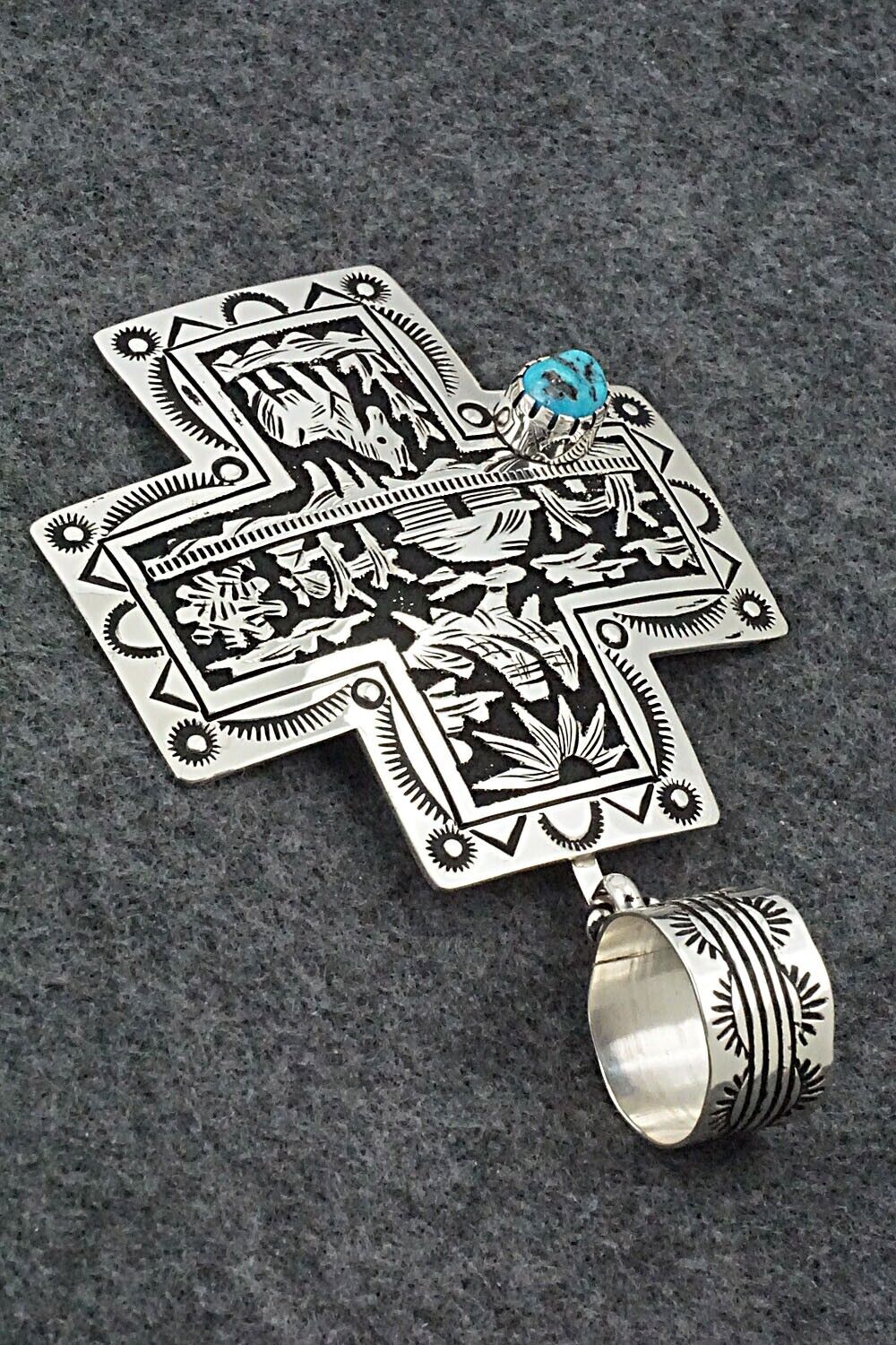 Turquoise & Sterling Silver Pendant - Richard Singer