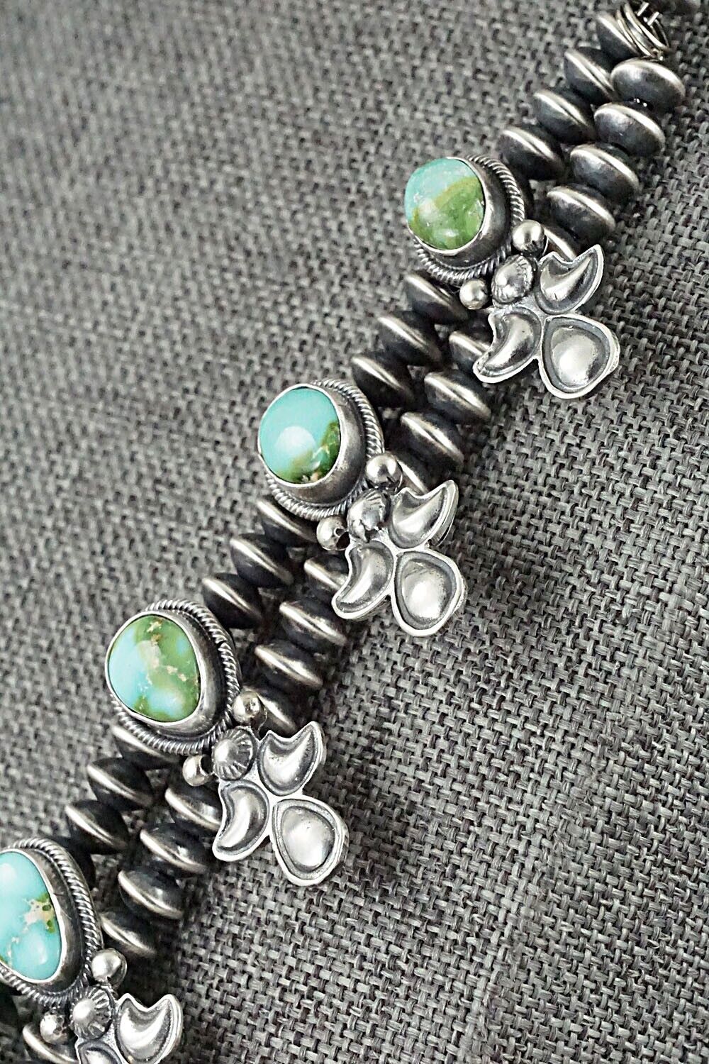 Turquoise & Sterling Silver Squash Blossom Set - Paige Gordon