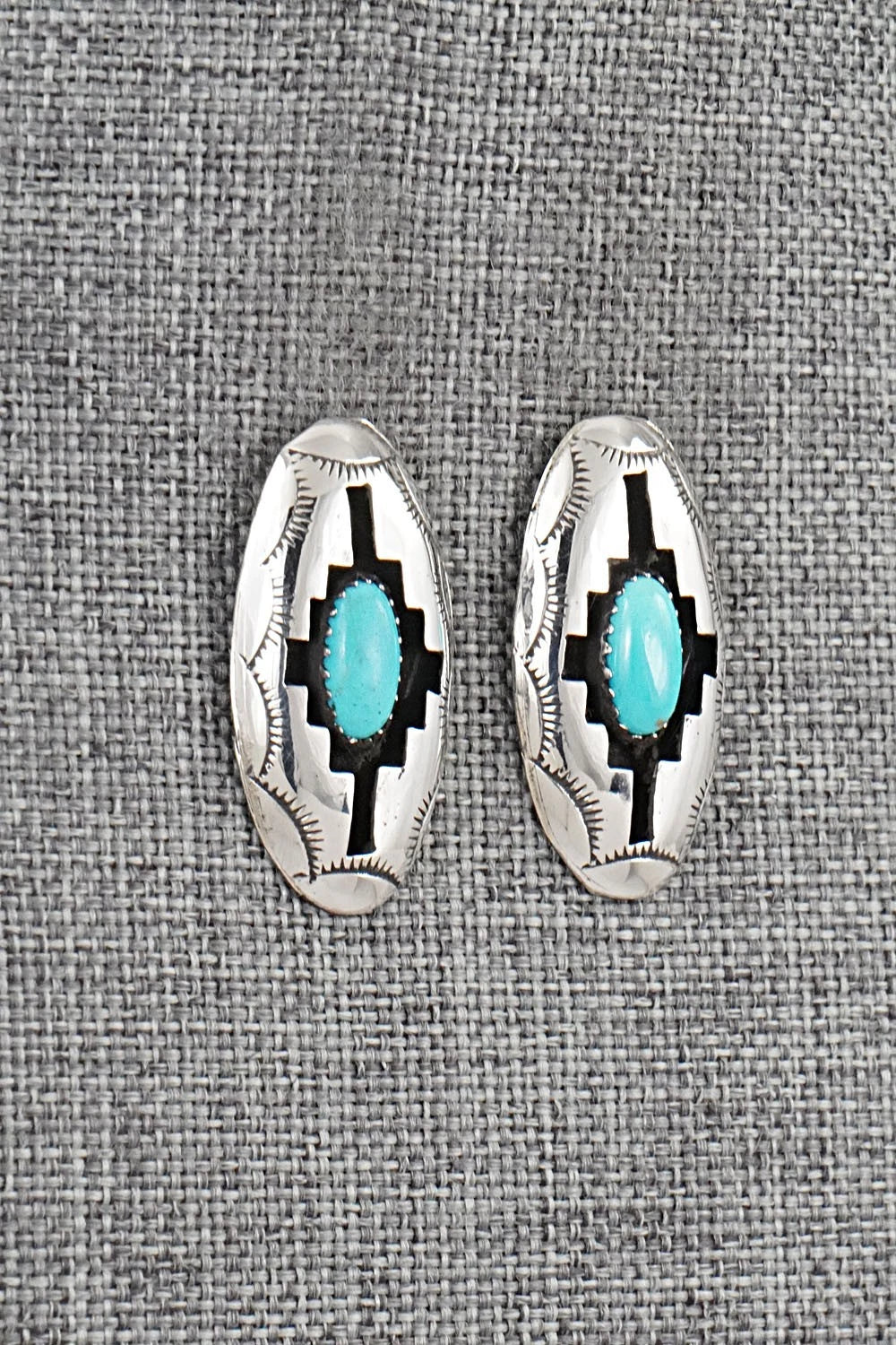 Turquoise & Sterling Silver Earrings - Felix Perry