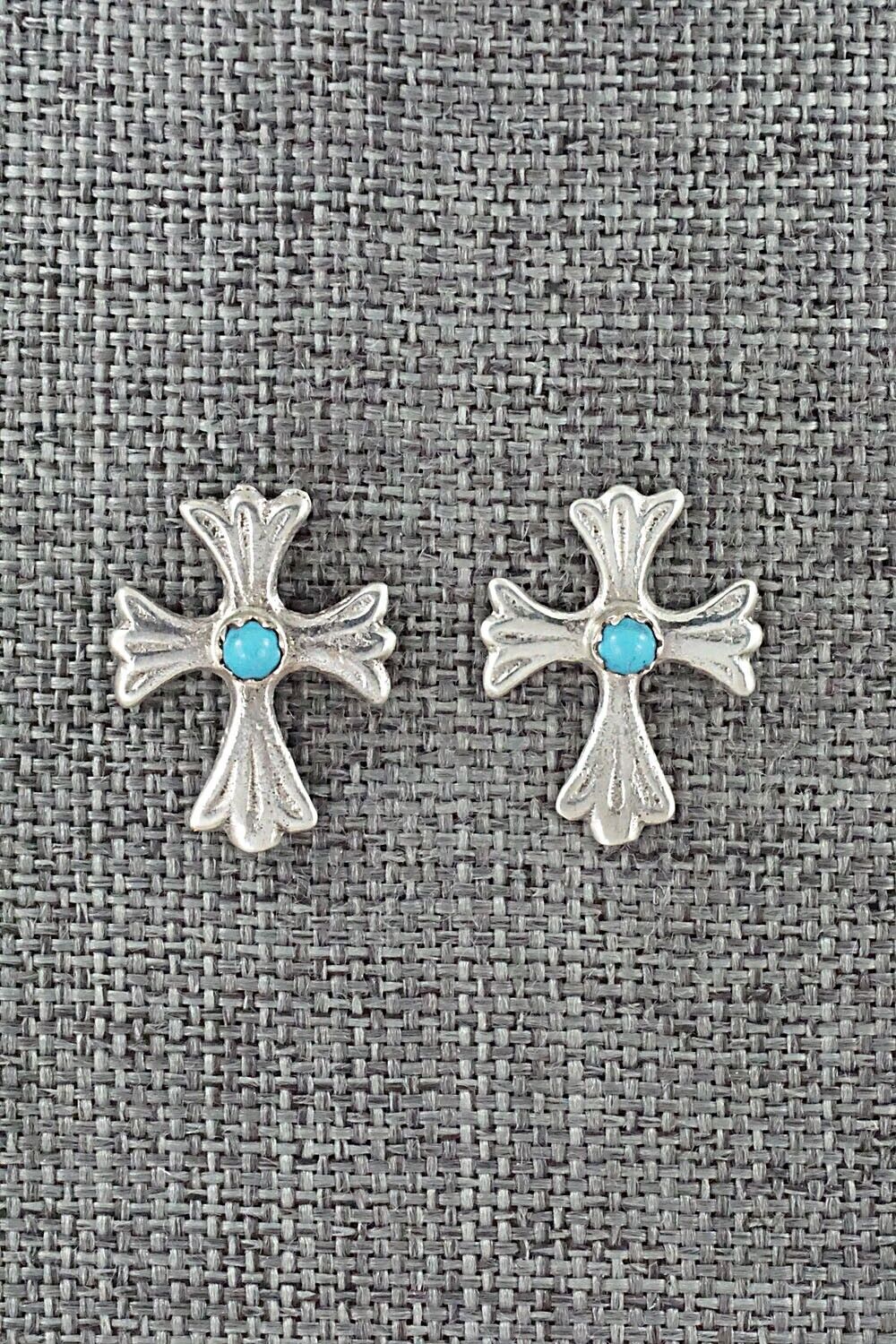 Turquoise & Sterling Silver Earrings - Bruce Chee