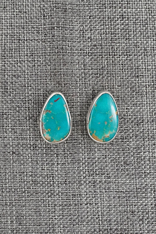 Turquoise & Sterling Silver Earrings - Rosemary Saunders