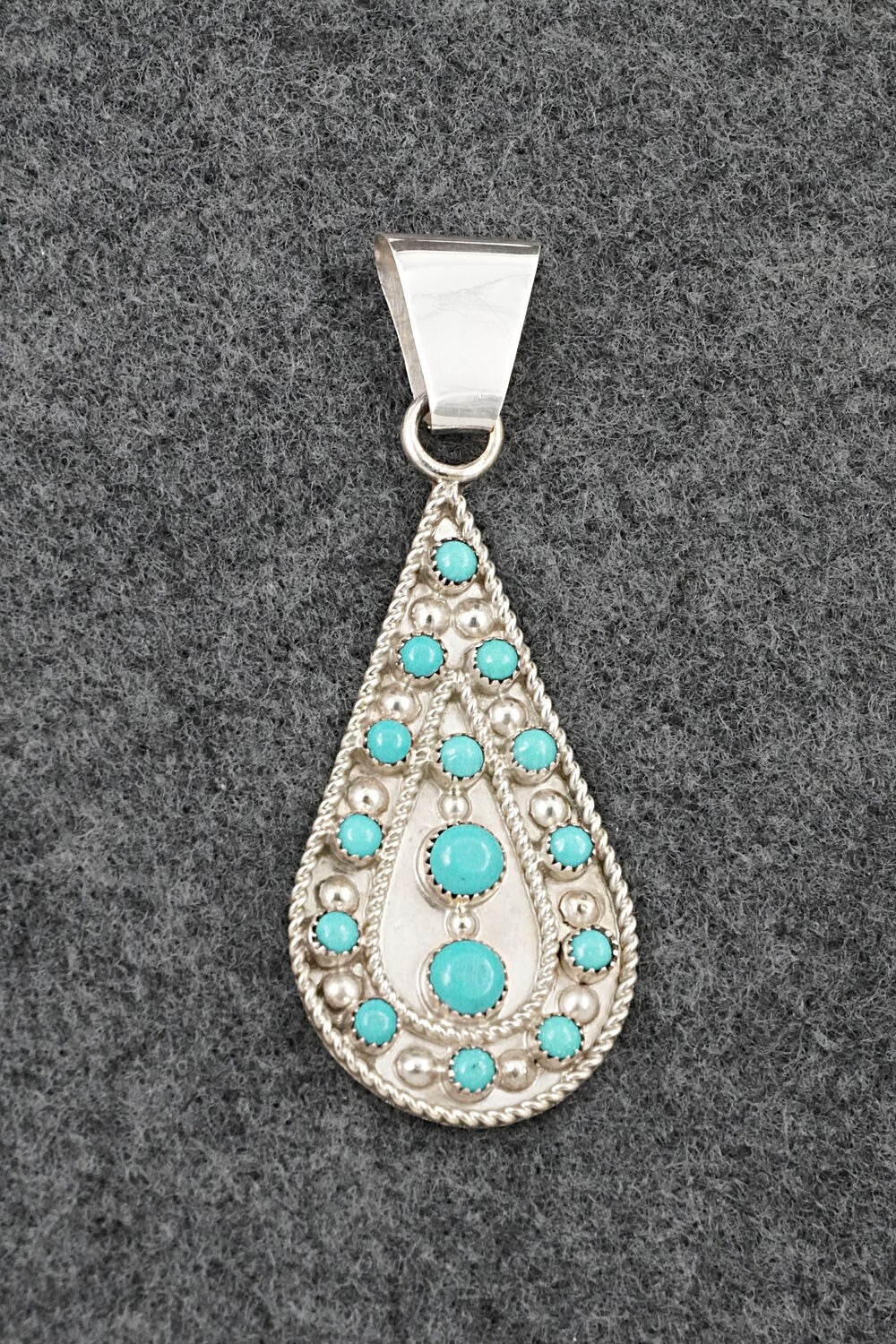 Turquoise & Sterling Silver Pendant and Earrings Set - Kenneth Hughte