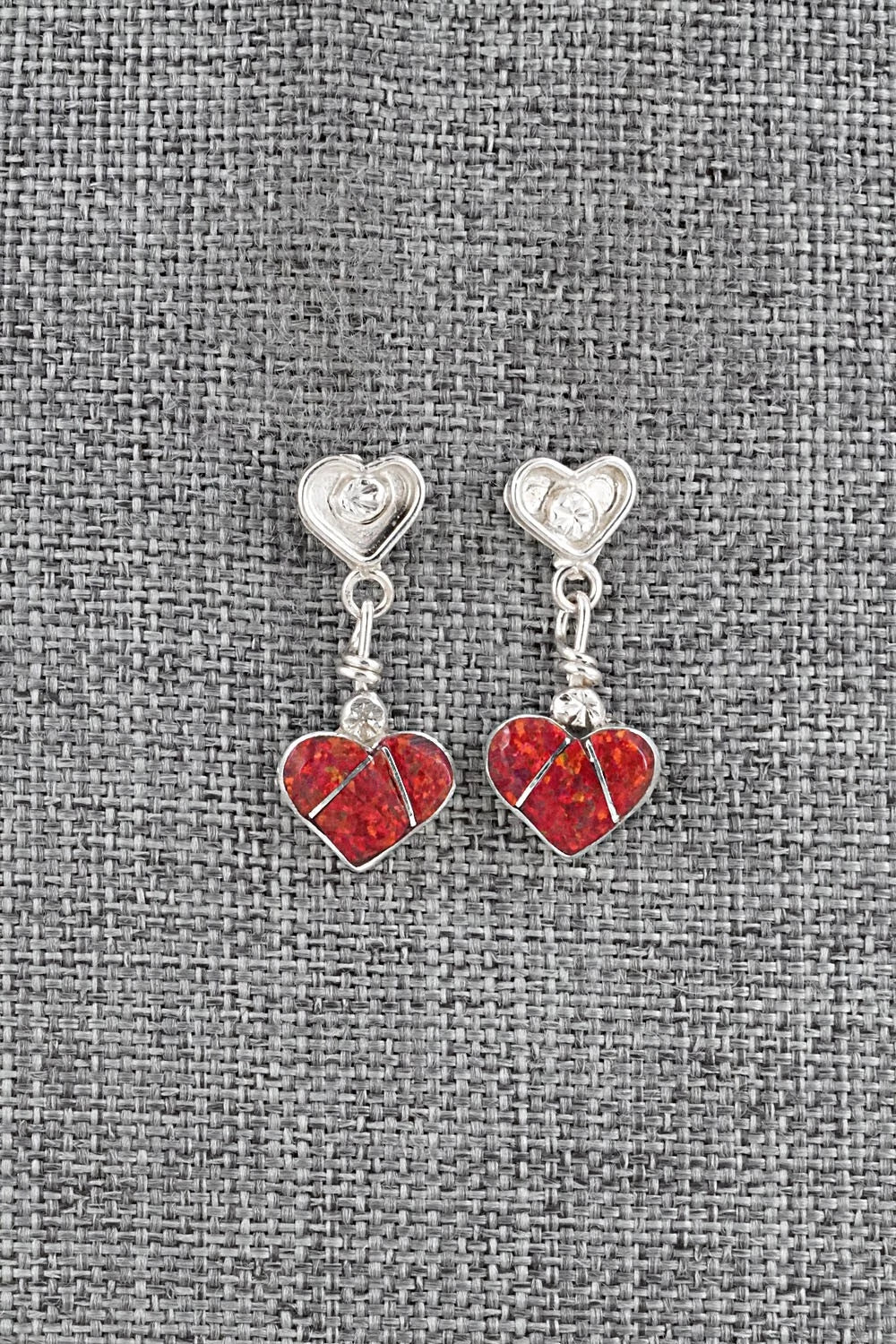 Opalite & Sterling Silver Inlay Earrings - Ola Eriacho