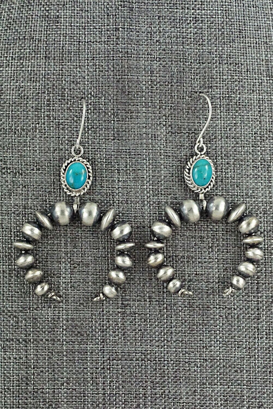 Turquoise & Sterling Silver Navajo Pearl Earrings - Grace Kenneth