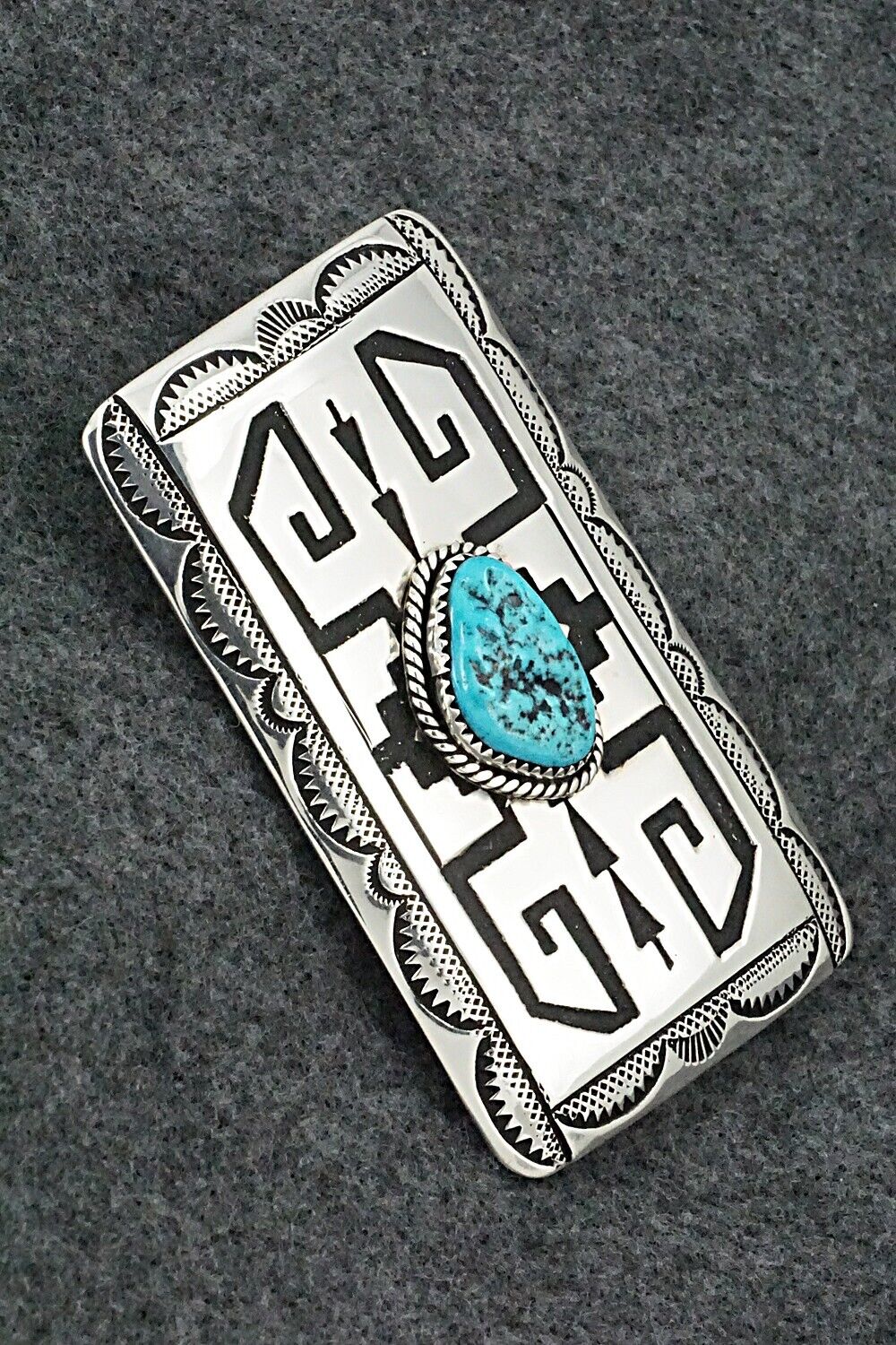 Turquoise & Sterling Silver Belt Buckle - Rosita Singer