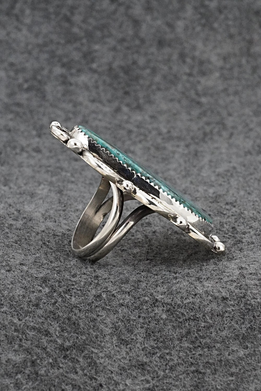 Turquoise & Sterling Silver Ring - Leslie Nez - Size 9