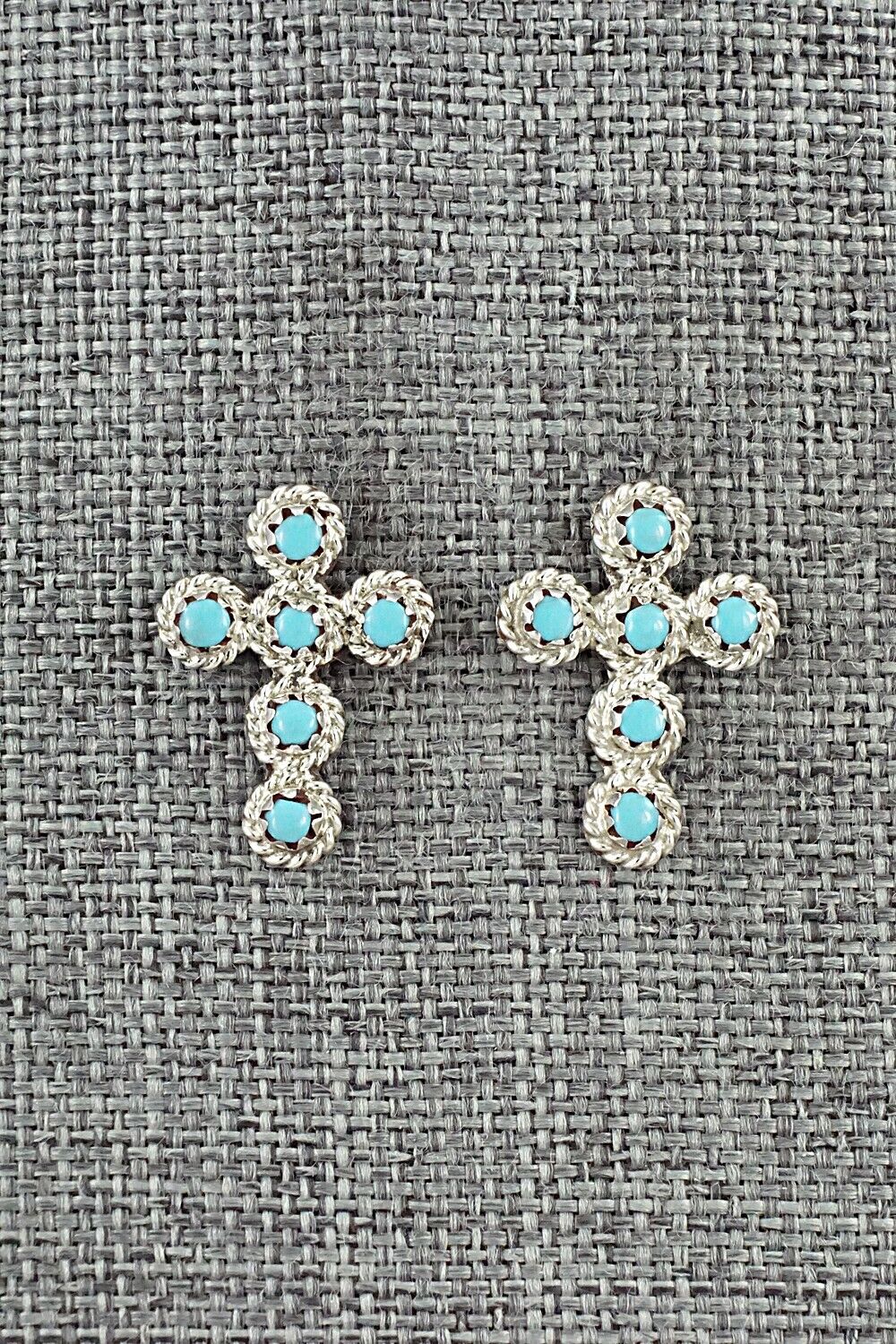 Turquoise & Sterling Silver Earrings - Micheal Gchachu