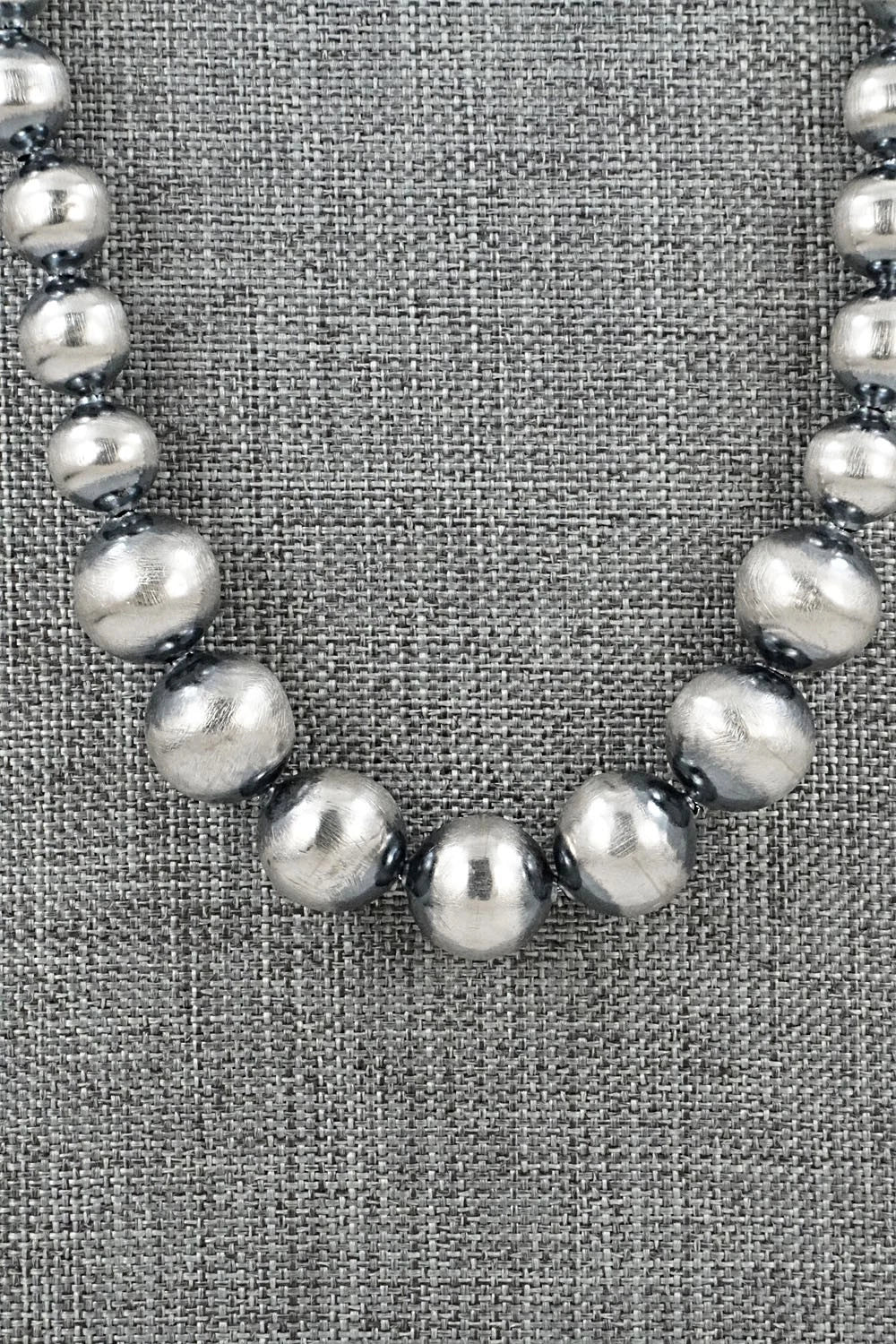 Sterling Silver Navajo Pearl Necklace & Earrings Set - Treva Jim