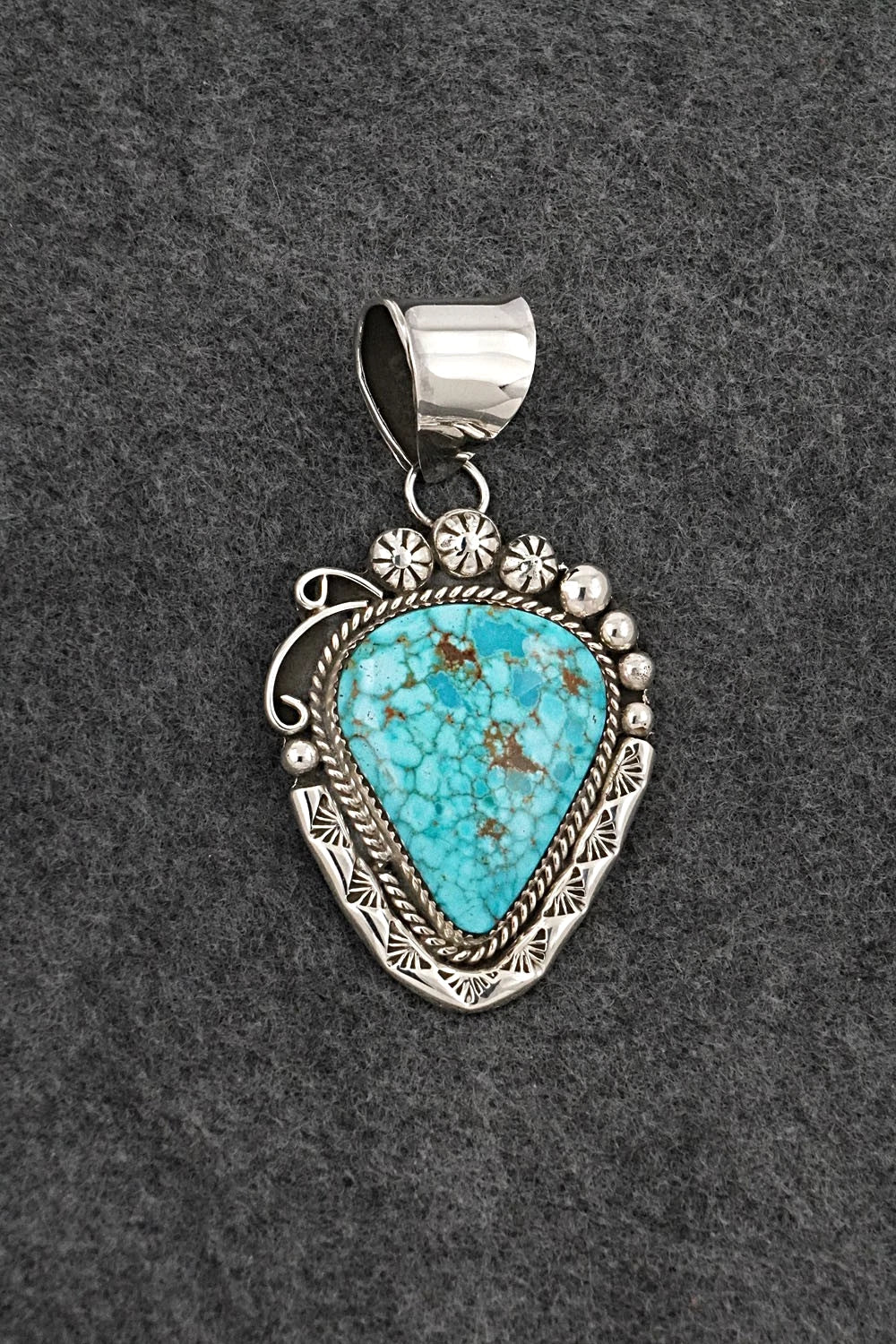 Turquoise and Sterling Silver Pendant - Phil Nez
