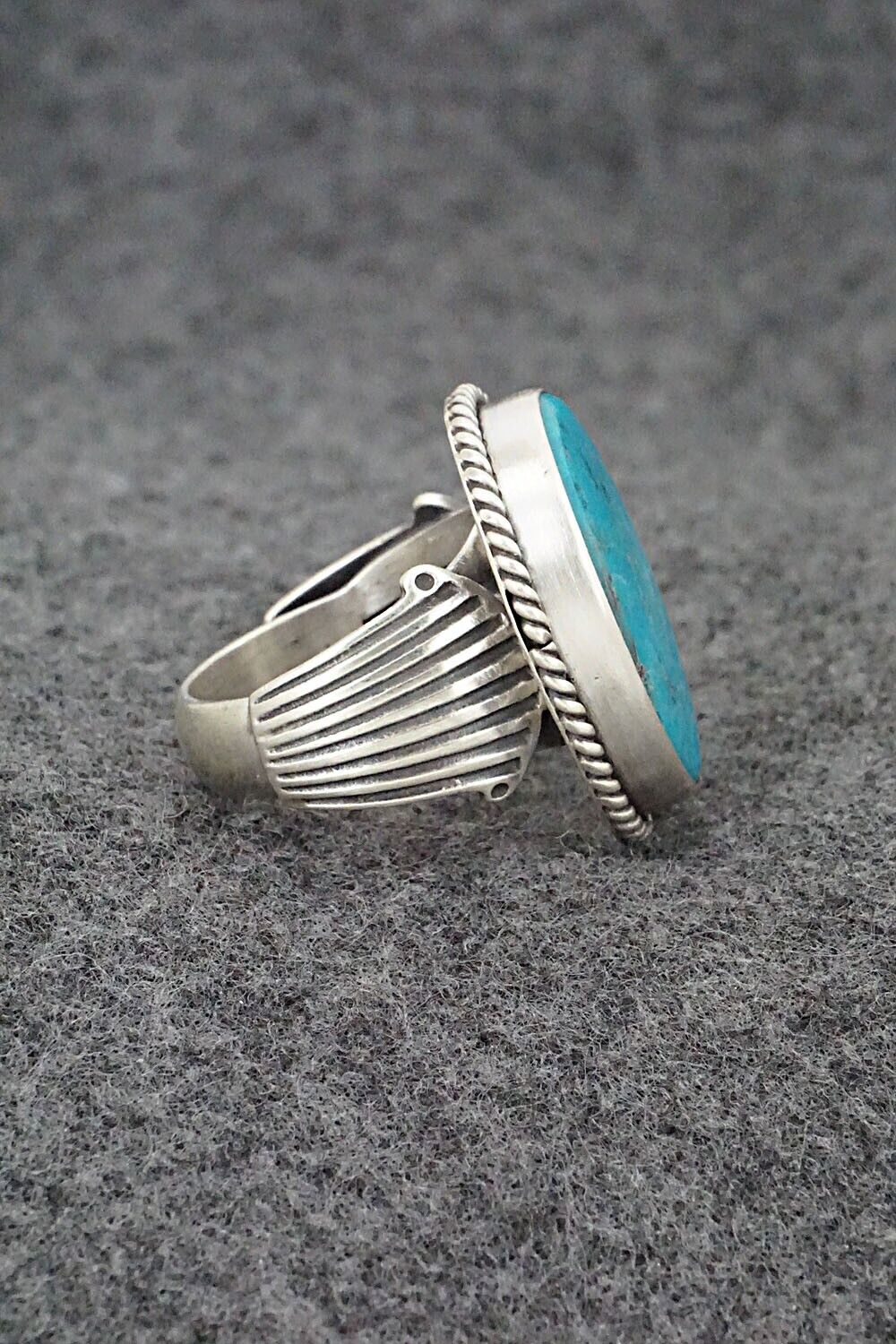 Turquoise & Sterling Silver Ring - Samuel Yellowhair - Size 8.5