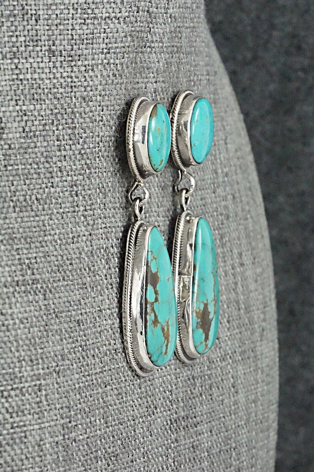 Turquoise & Sterling Silver Earrings - Mark Yazzie