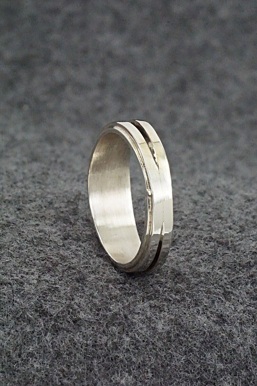 Coral & Sterling Silver Inlay Ring - Wilbert Muskett Jr. - Size 10
