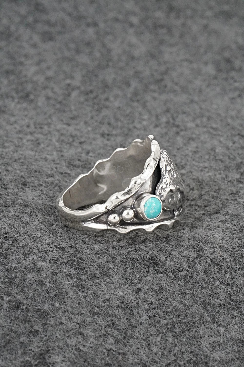Turquoise & Sterling Silver Ring - Genevieve Francisco - Size 12.5