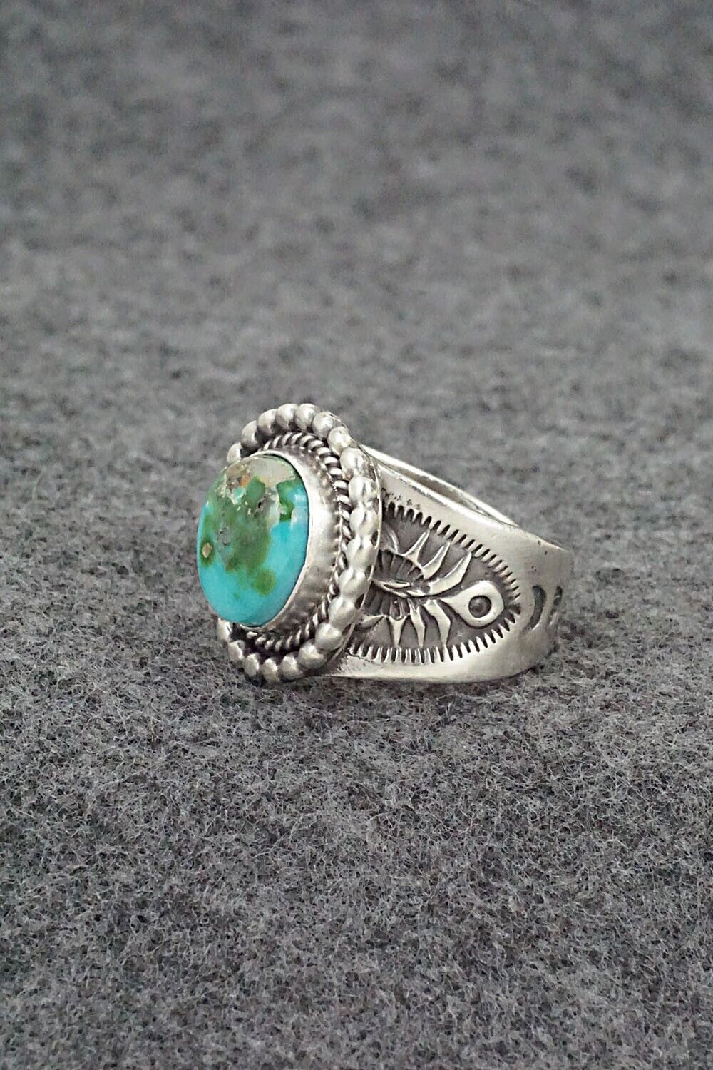 Turquoise & Sterling Silver Ring - Samuel Yellowhair - Size 7.5