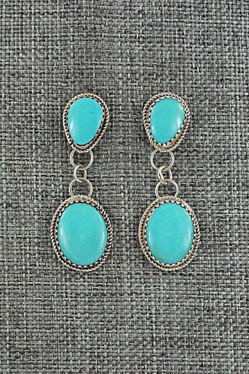 Turquoise & Sterling Silver Earrings - Ernest Hawthorne