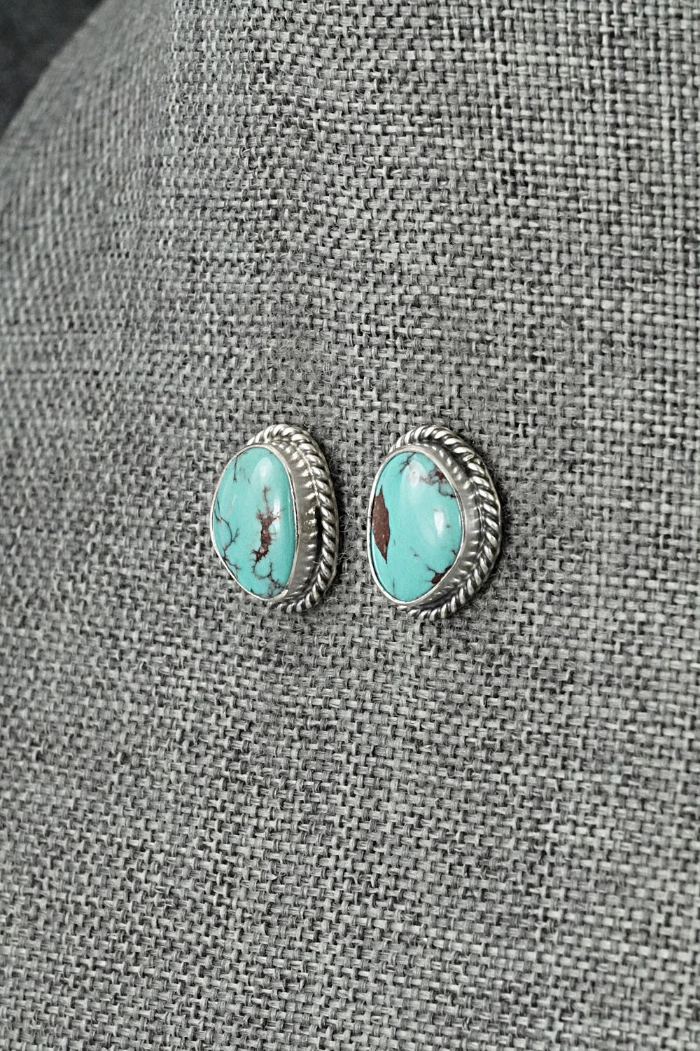 Turquoise & Sterling Silver Earrings - Eugene Gruber