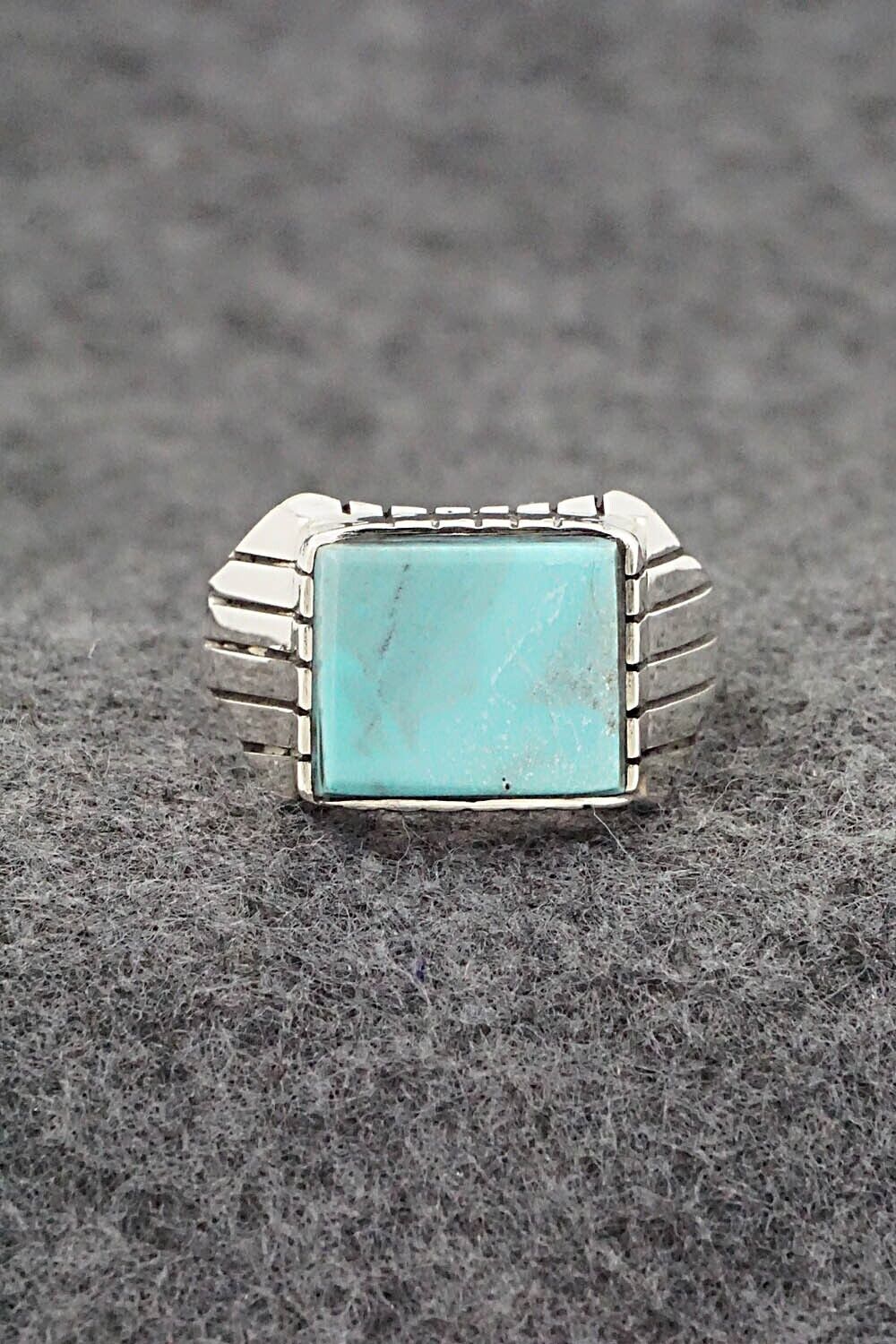 Turquoise & Sterling Silver Ring - Trevor Jack - Size 12.25