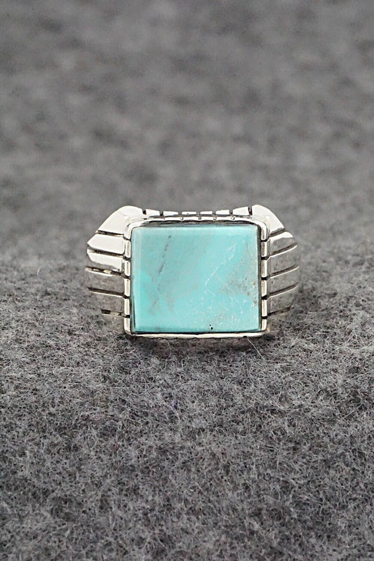 Turquoise & Sterling Silver Ring - Trevor Jack - Size 12.25