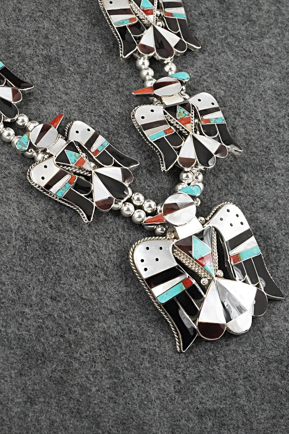 Multi-Stone & Sterling Silver Inlay Necklace Set - Bobby Shack