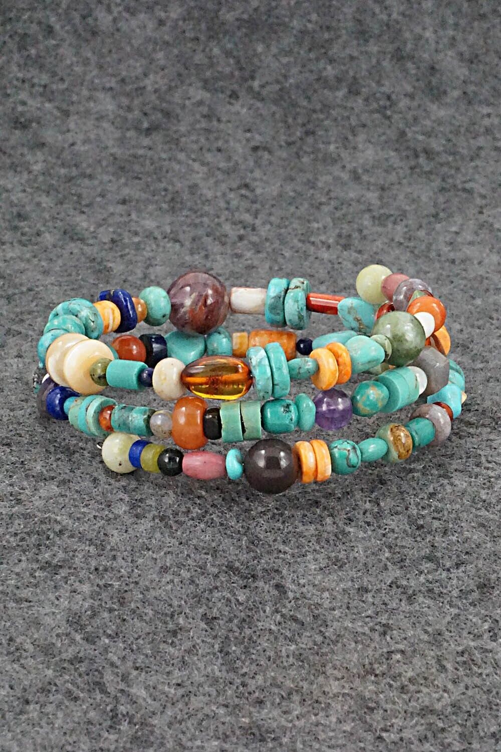 Multi-Stone Beaded Wrap Bracelet - Helen Tsosie