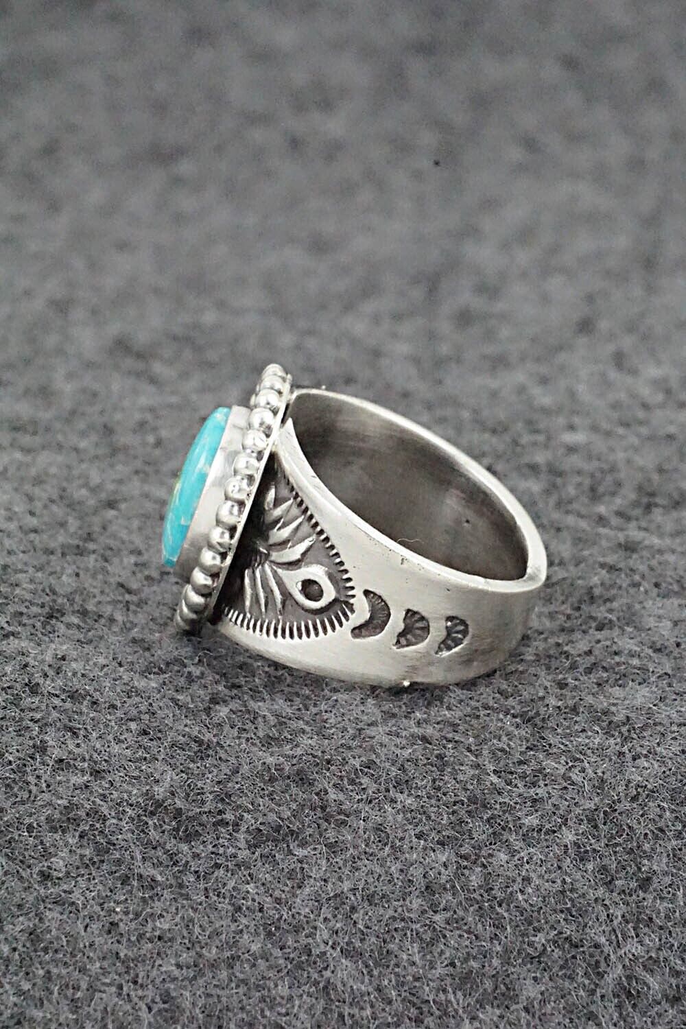 Turquoise & Sterling Silver Ring - Samuel Yellowhair - Size 9.5