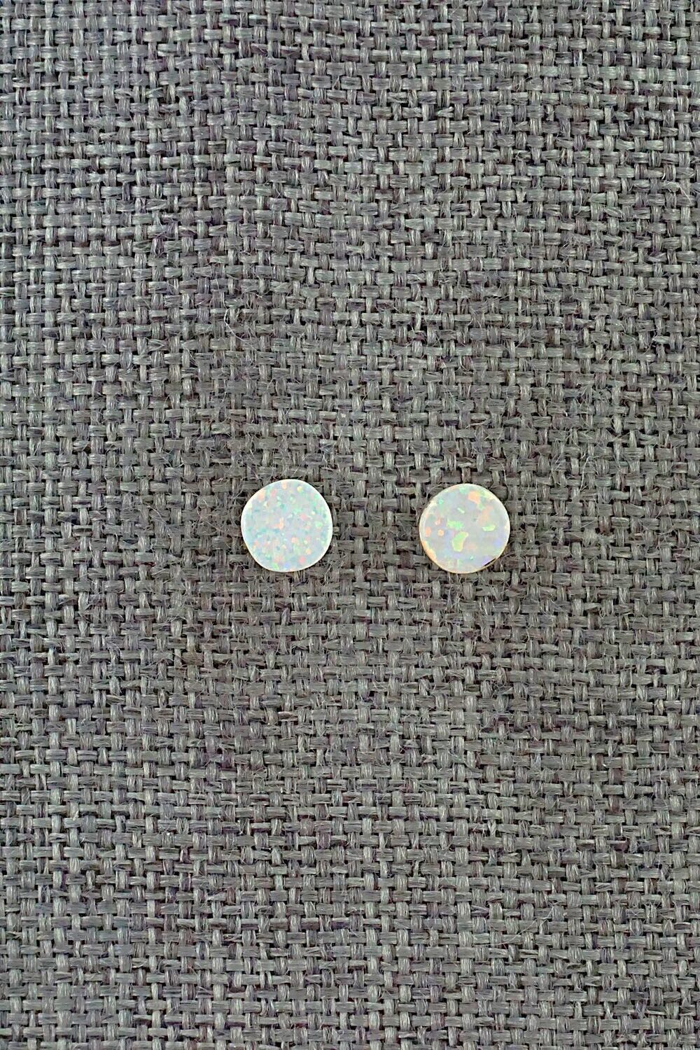 Opalite & Sterling Silver Inlay Earrings - Angie Rosetta