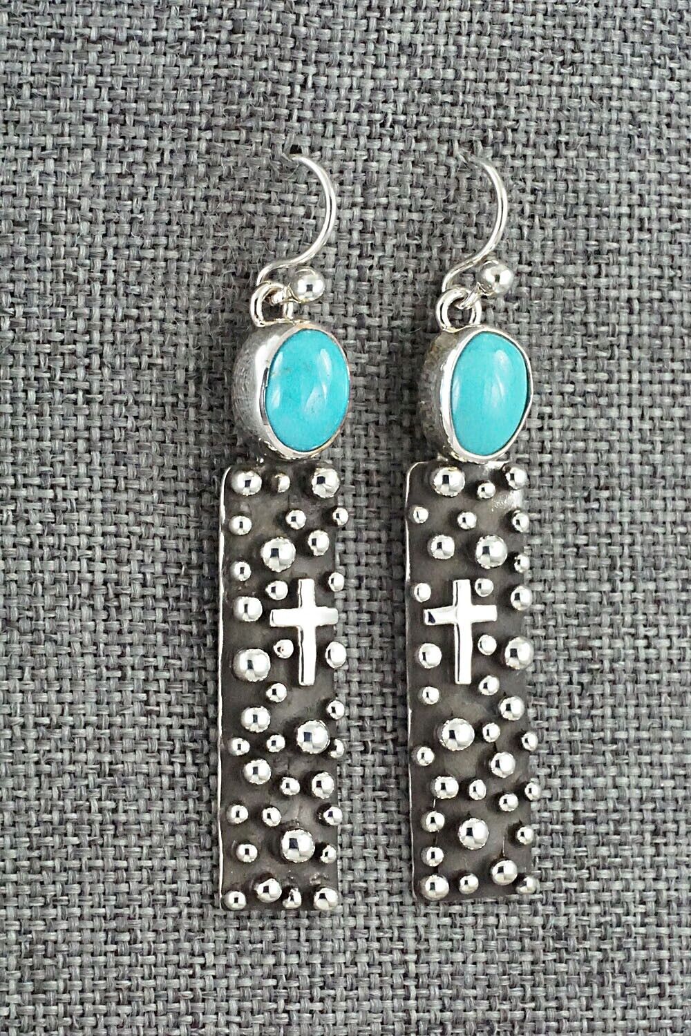 Turquoise & Sterling Silver Earrings - Raymond Coriz