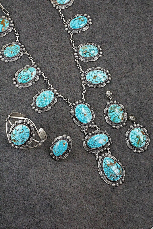Turquoise & Sterling Silver Necklace Set - Raymond Delgarito