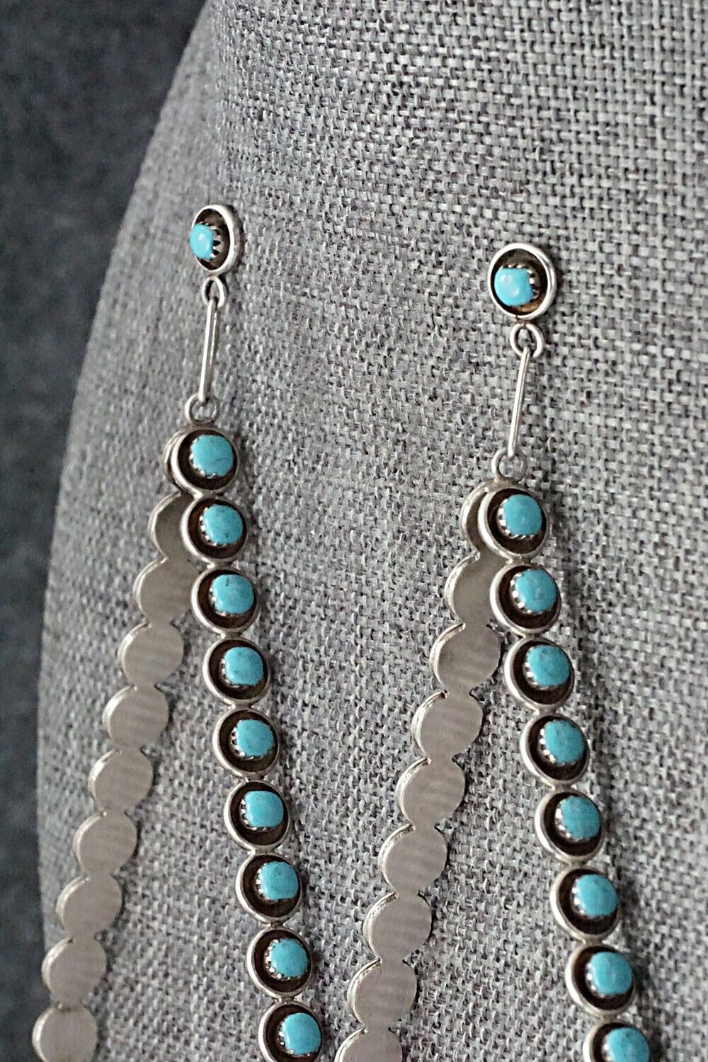 Turquoise & Sterling Silver Earrings - Florenda Lonasee