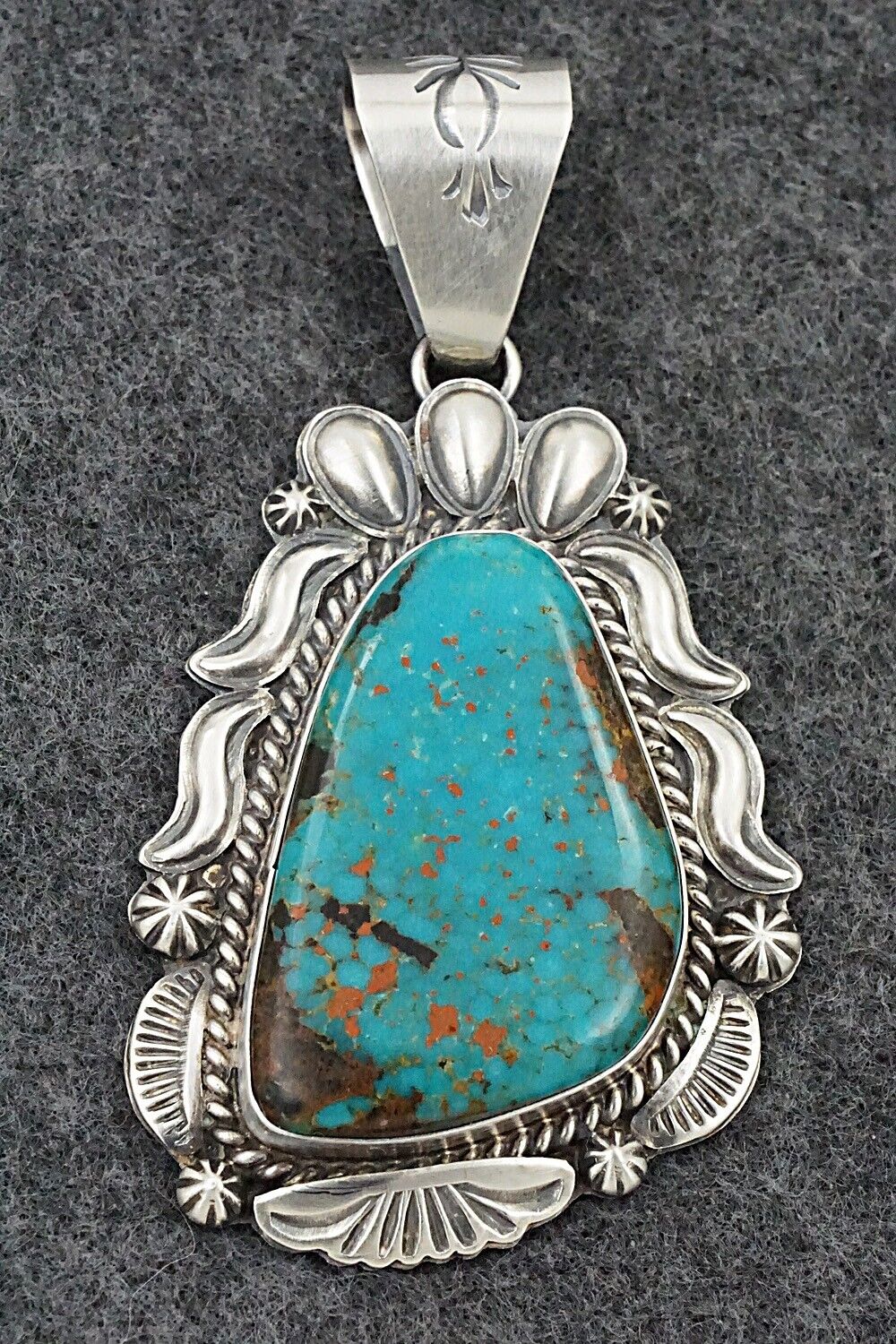 Turquoise & Sterling Silver Pendant - Raymond Delgarito