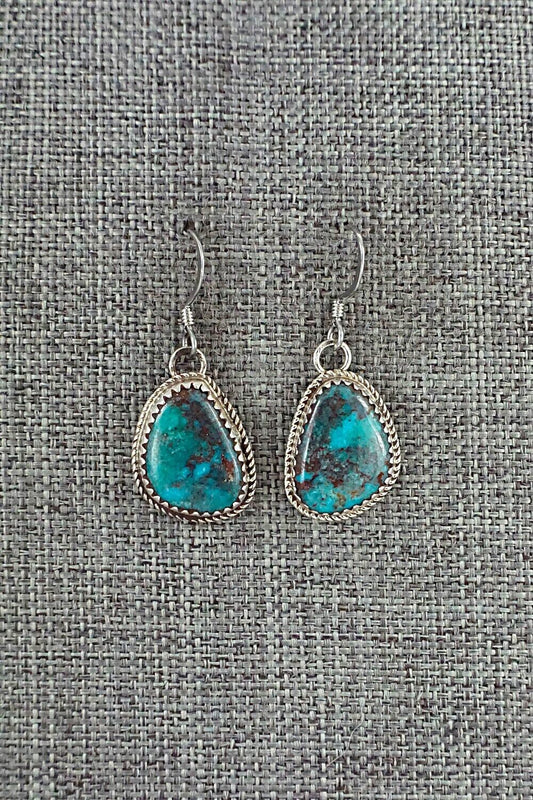 Turquoise & Sterling Silver Earrings - Ernest Hawthorne