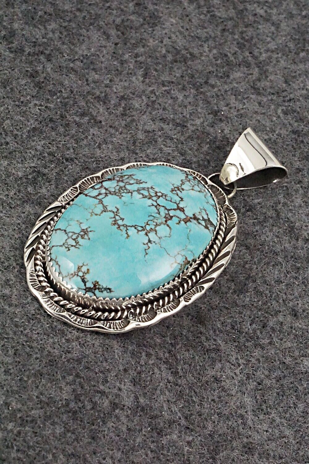 Turquoise & Sterling Silver Pendant - Freda Martinez