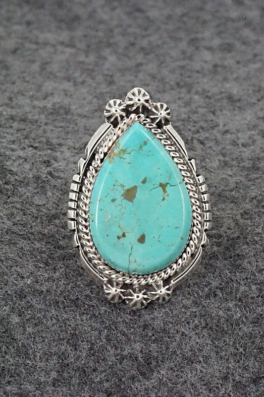 Turquoise & Sterling Silver Ring - Andrew Vandever - Size 7.25