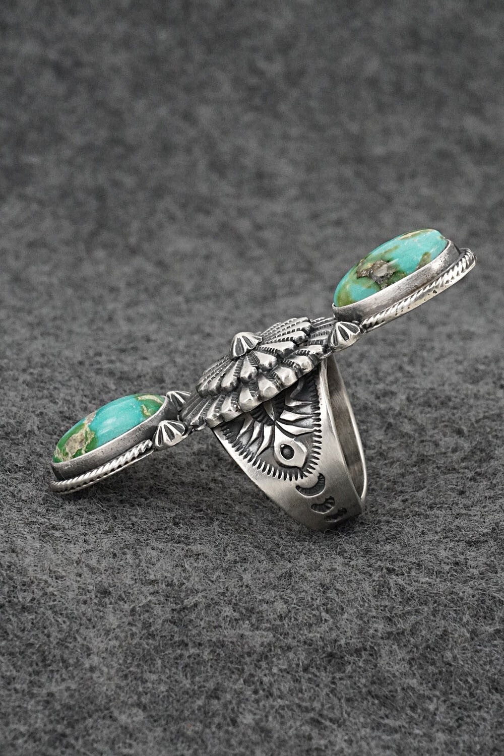 Turquoise & Sterling Silver Ring - Samuel Yellowhair - Size 6.5