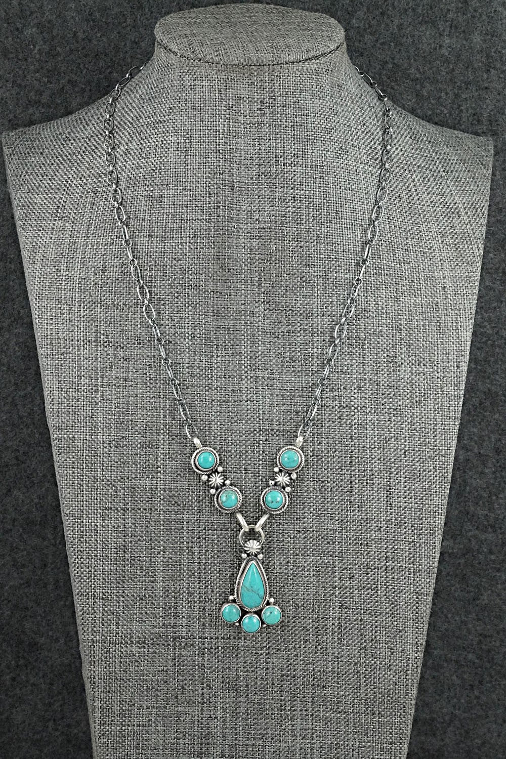 Turquoise & Sterling Silver Necklace - Verley Betone