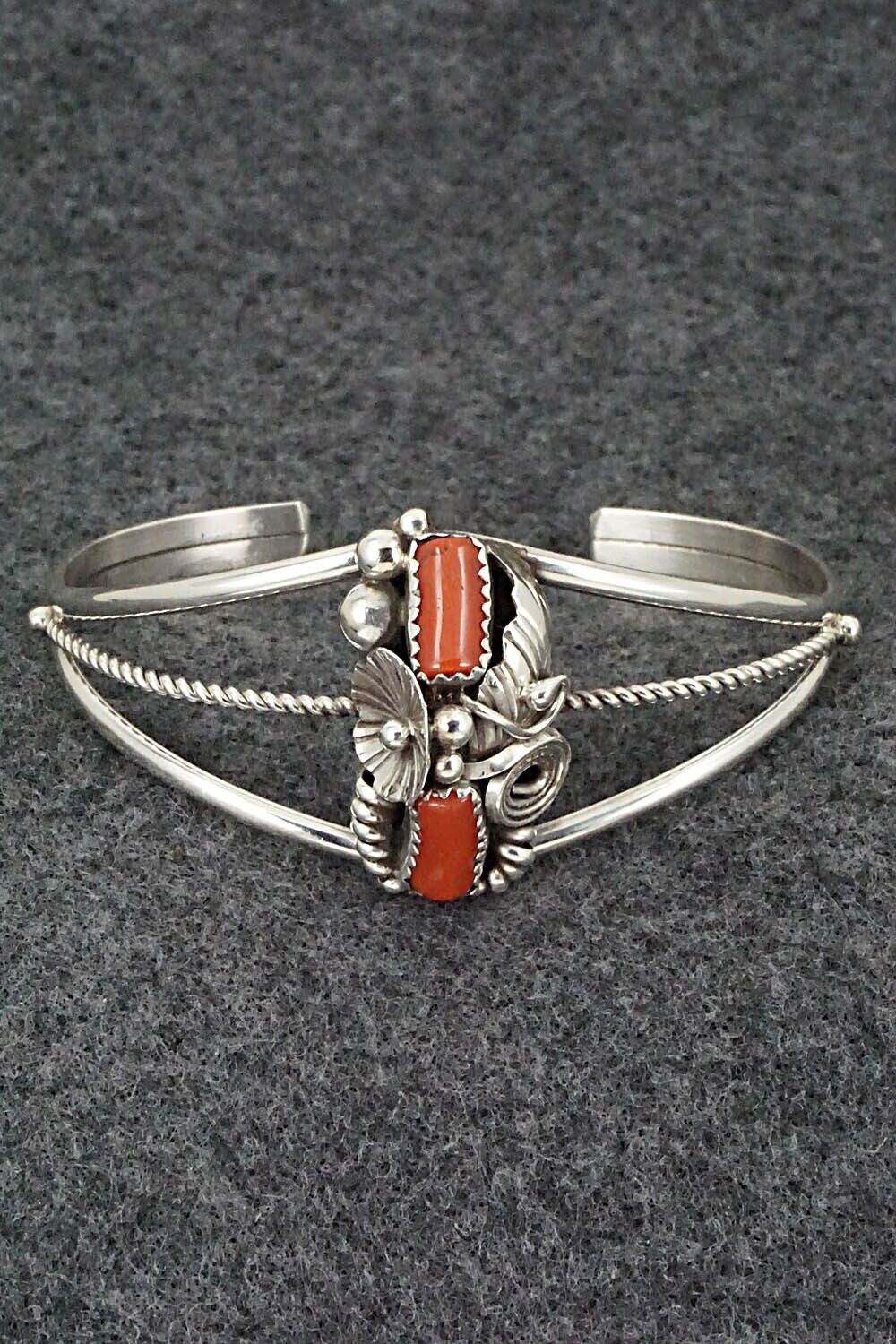 Coral & Sterling Silver Bracelet - Max Calladitto