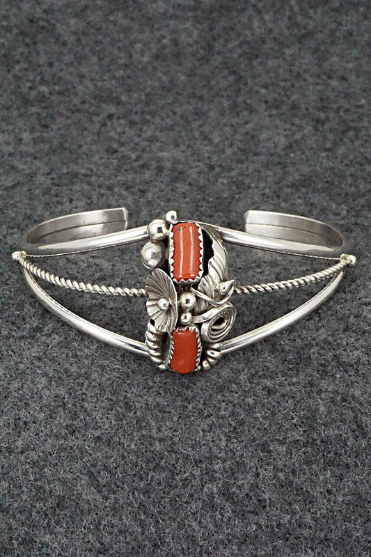 Coral & Sterling Silver Bracelet - Max Calladitto