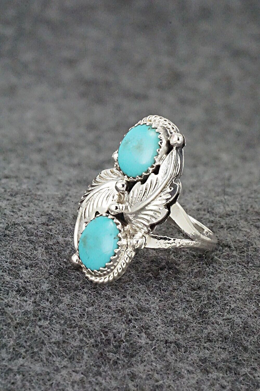 Turquoise & Sterling Silver Ring - Jerryson Henio - Size 6