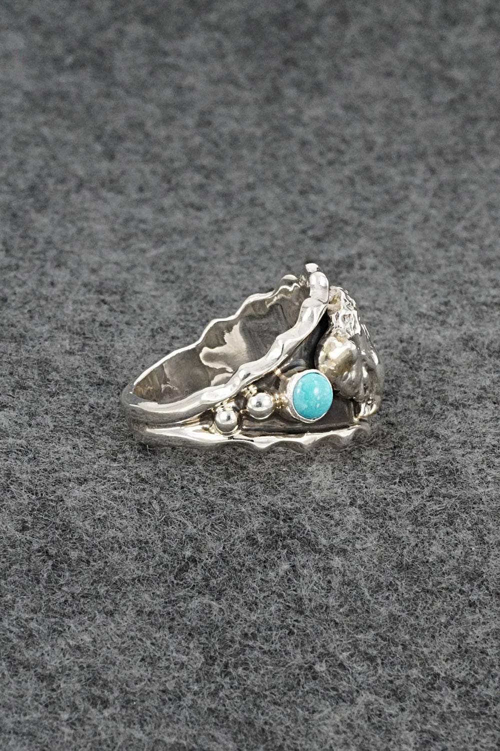 Turquoise & Sterling Silver Ring - Genevieve Francisco - Size 13
