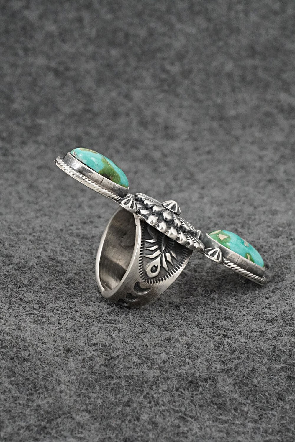 Turquoise & Sterling Silver Ring - Samuel Yellowhair - Size 6.5