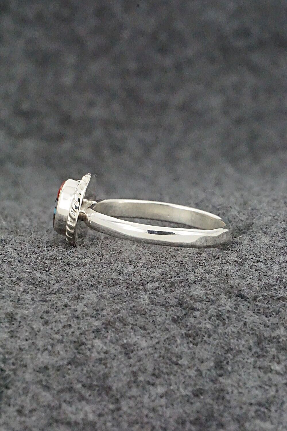 Multi-Stone & Sterling Silver Ring - Delbert Kallestewa Jr. - Size 9.5