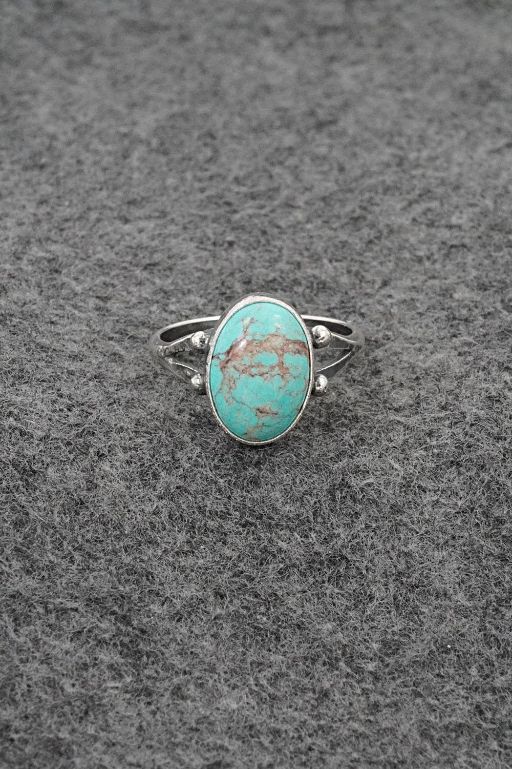 Turquoise and Sterling Silver Ring - Jerryson Henio - Size 9.5