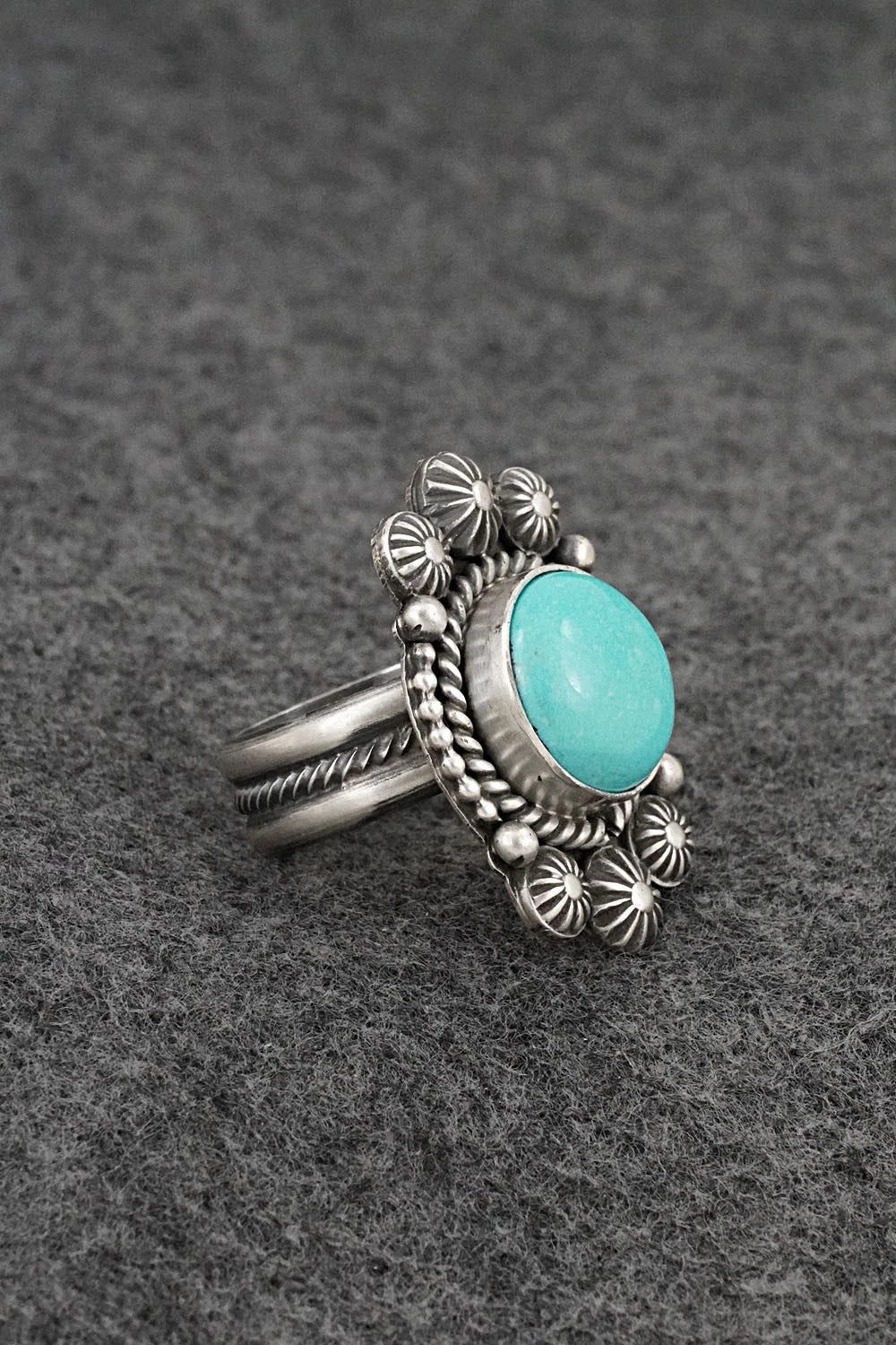 Turquoise & Sterling Silver Ring - Michael Calladitto - Size 7