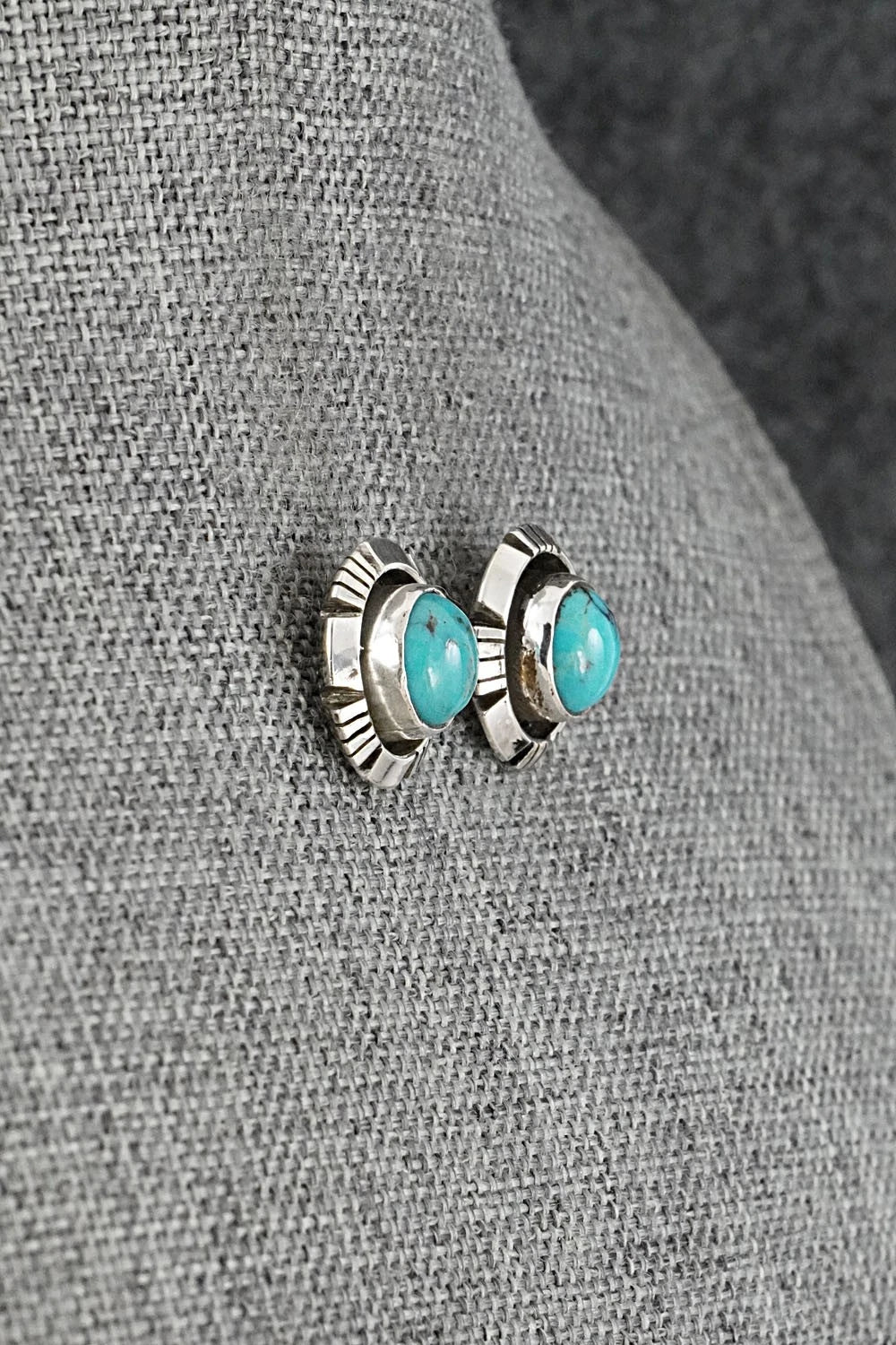 Turquoise & Sterling Silver Earrings - Amos Begay