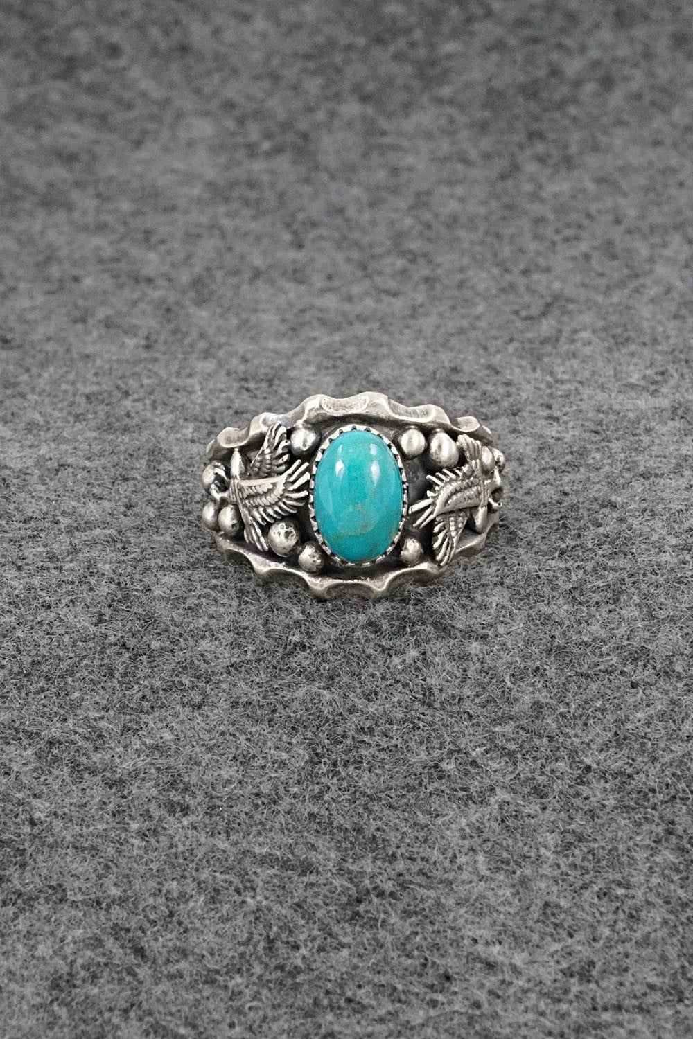 Turquoise & Sterling Silver Ring - Genevieve Francisco - Size 12.75