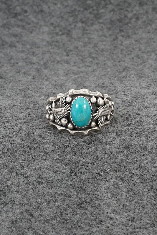 Turquoise & Sterling Silver Ring - Genevieve Francisco - Size 12.75