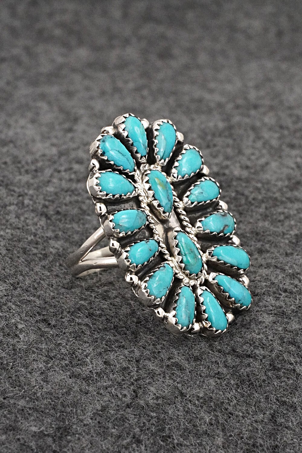 Turquoise & Sterling Silver Ring - Zeita Begay - Size 8