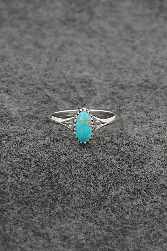 Turquoise & Sterling Silver Ring - Matthew Gordon - Size 8.75
